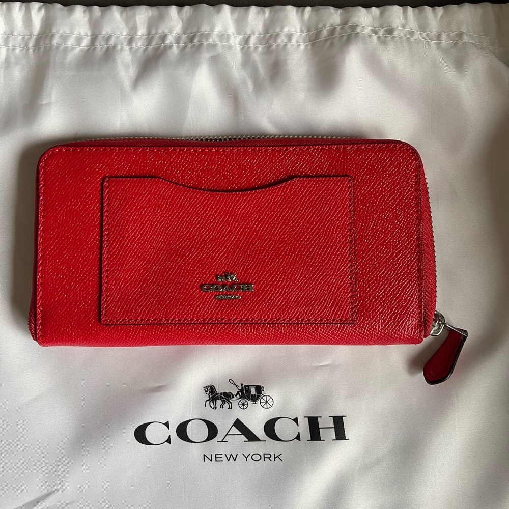 Coach Red Leather Wallet